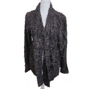 Colleen Lopez Black Fuzzy Cardigan